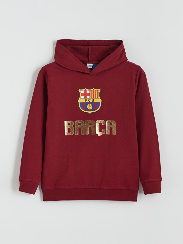 LCW Kids FC Barcelona Baskılı Erkek Çocuk Sweatshirt