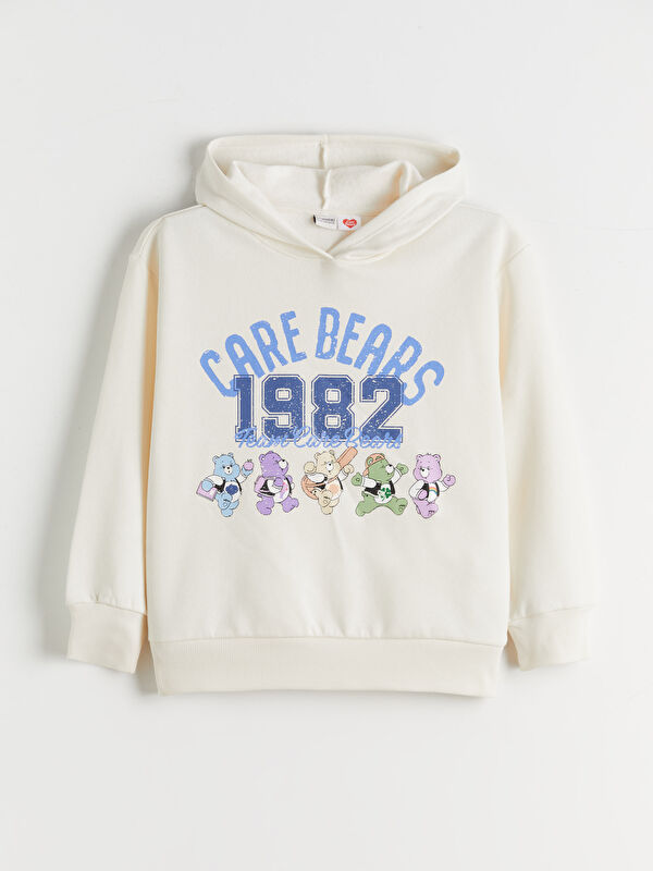 LCW Kids Kapüşonlu Care Bears Baskılı Kız Çocuk Sweatshirt