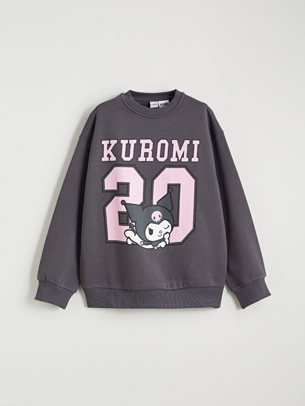 LCW Kids Kuromi Baskılı Kız Çocuk Kalın Sweatshirt