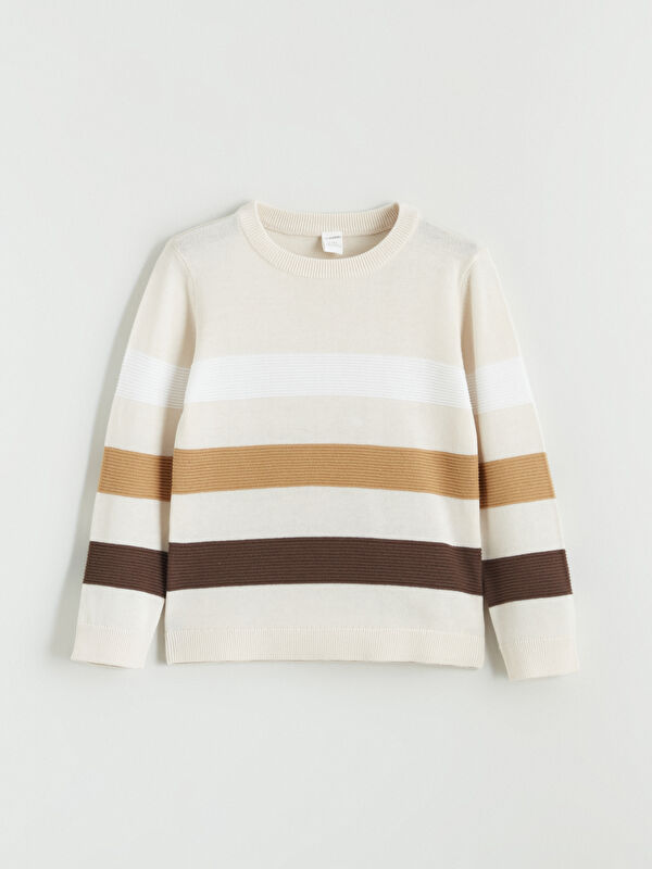 LCW Kids Pull-Over Garçon En Tricot Rayé À Col Rond