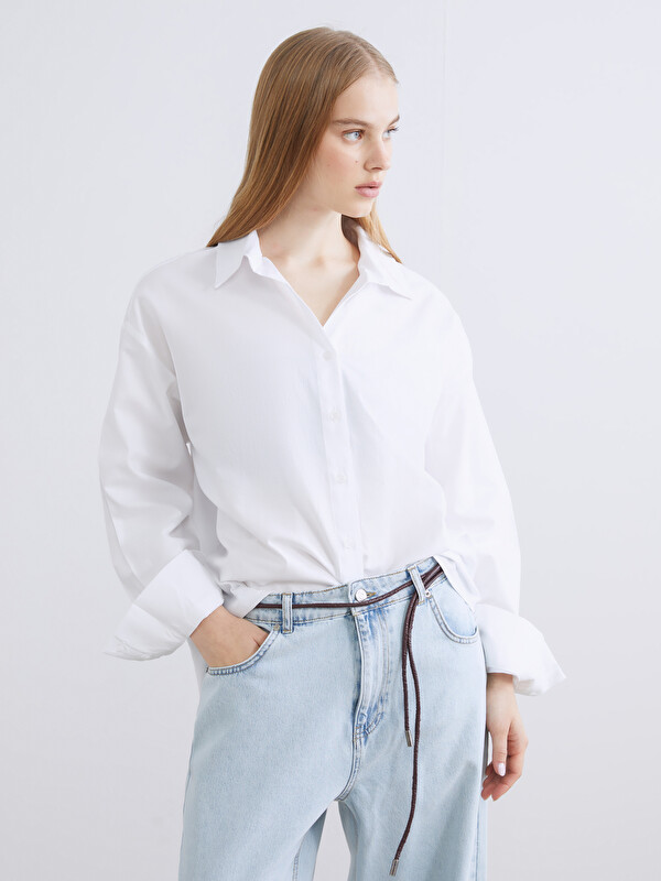 XSIDE Oversize Oxford Kadın Gömlek