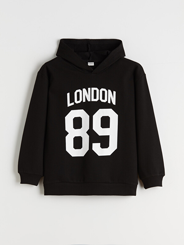 LCW Kids London Baskılı Erkek Çocuk Kapüşonlu Sweatshirt