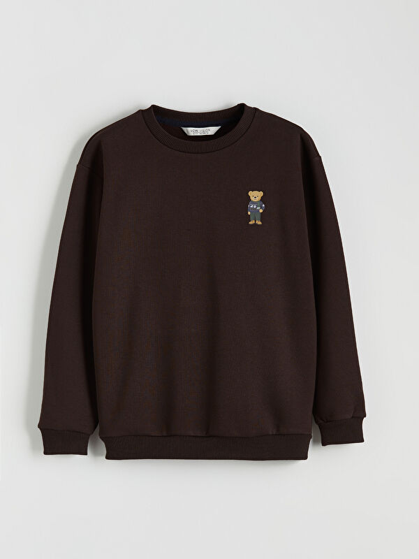 LCW Vision Bisiklet Yaka Ayı Teddy Baskılı Erkek Çocuk Kalın Sweatshirt
