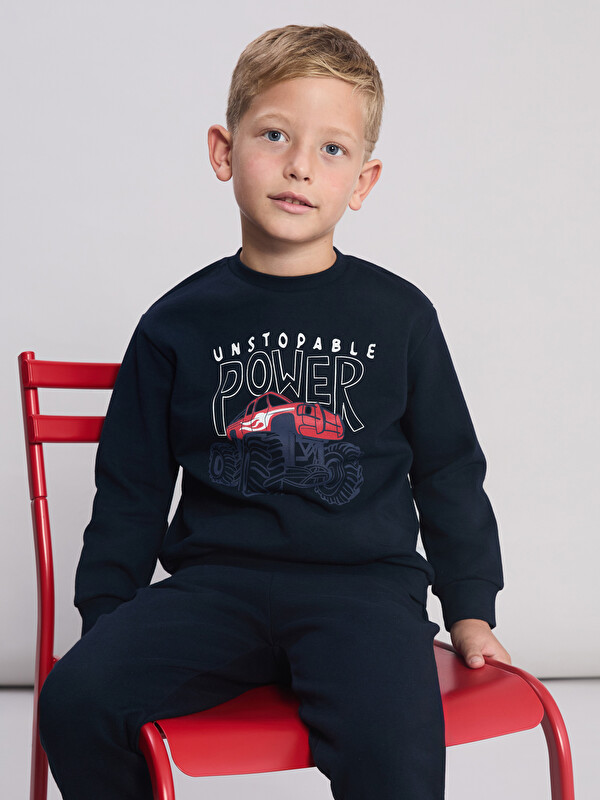 LCW Kids Baskılı Erkek Çocuk Sweatshirt ve Eşofman Altı