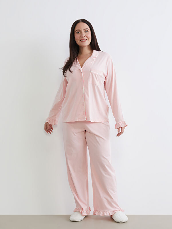 LCW DREAM Gömlek Yaka Kadın Pijama Takımı