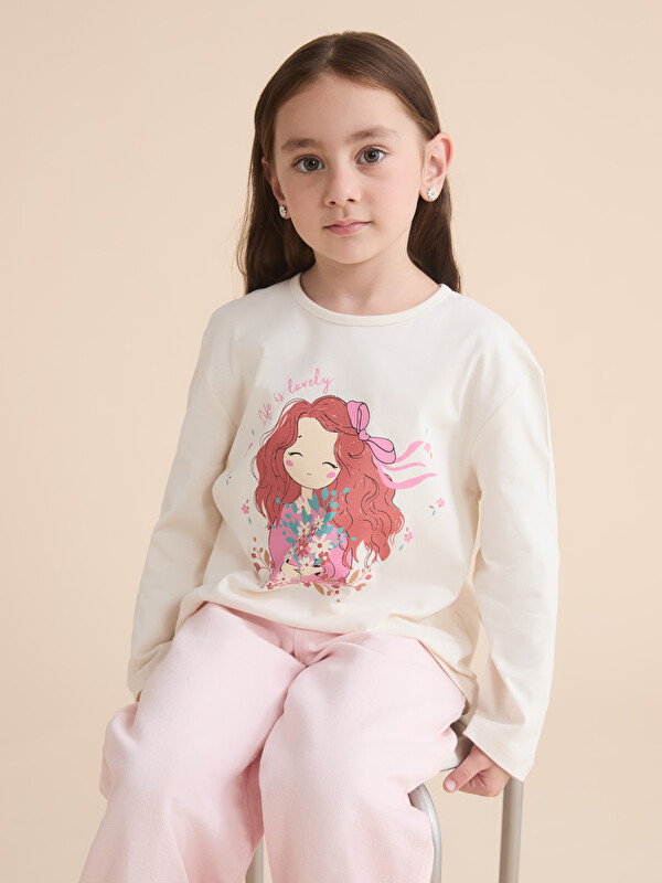 LCW Kids Bisiklet Yaka Kız Çocuk Tişört