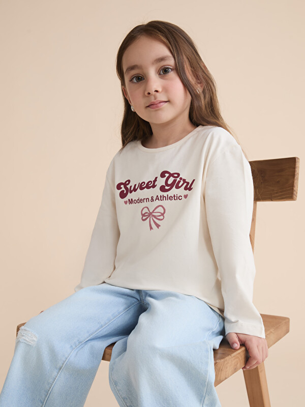 LCW Kids Bisiklet Yaka Kız Çocuk Tişört