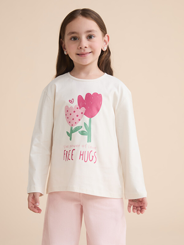 LCW Kids Bisiklet Yaka Kız Çocuk Tişört