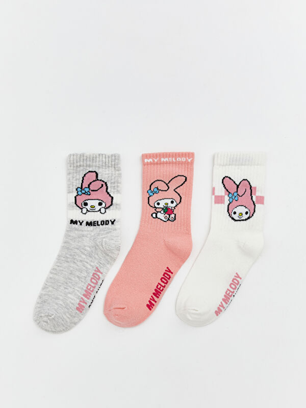 LCW Kids My Melody Desenli Kız Çocuk Soket Çorap 3'lü