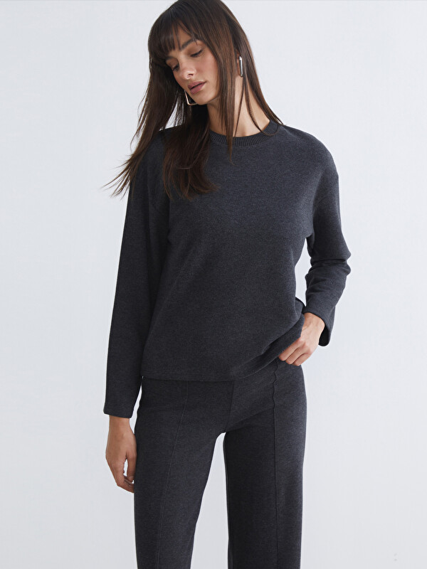 LCW Vision Bisiklet Yaka Kadın Sweatshirt