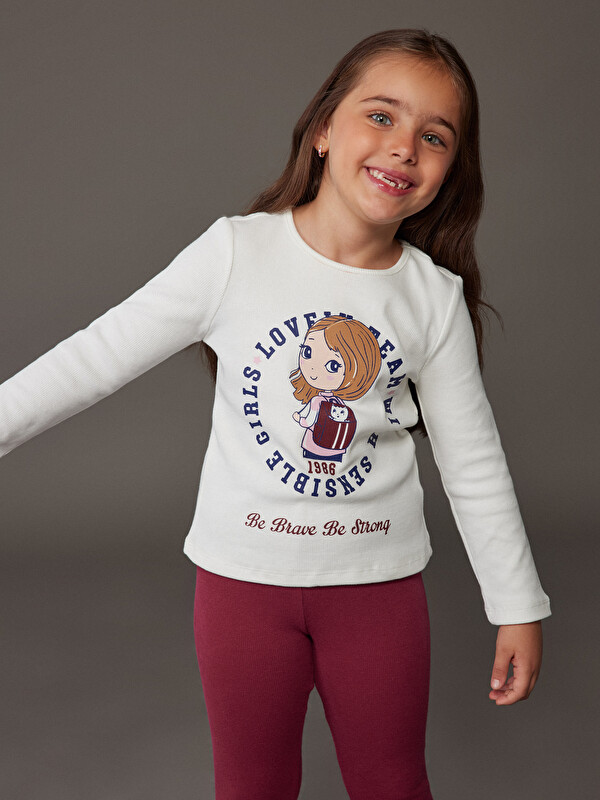 LCW Kids Uzun Kollu Kız Çocuk Kaşkorse Tişört 2'li