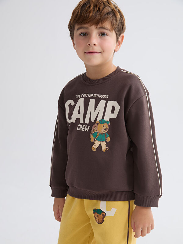 LCW Kids Baskılı Erkek Çocuk Kalın Sweatshirt