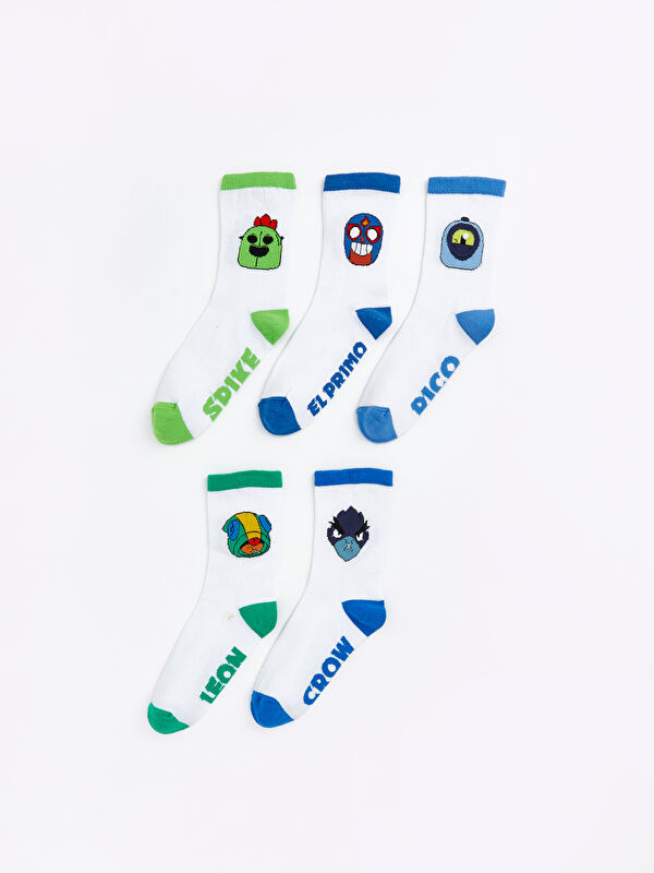 LCW Kids Brawl Stars Desenli Erkek Çocuk Soket Çorap 5'li