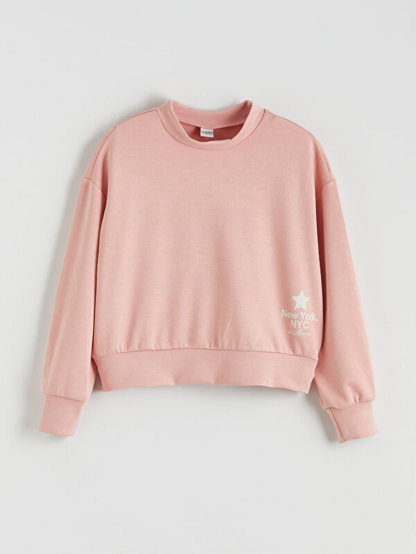 LCW Kids NYC Baskılı Soft Touch Kız Çocuk Sweatshirt