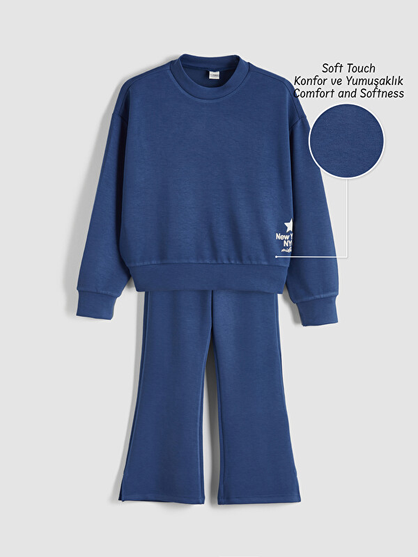 LCW Kids Soft Touch Kız Çocuk Sweatshirt ve Eşofman Altı