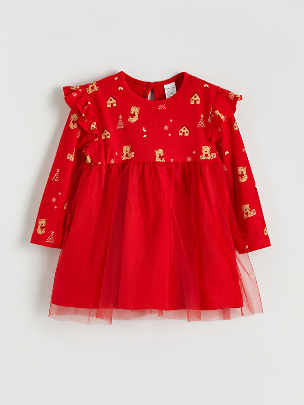 LCW baby Crew Neck Baby Girls' Tutu Dress