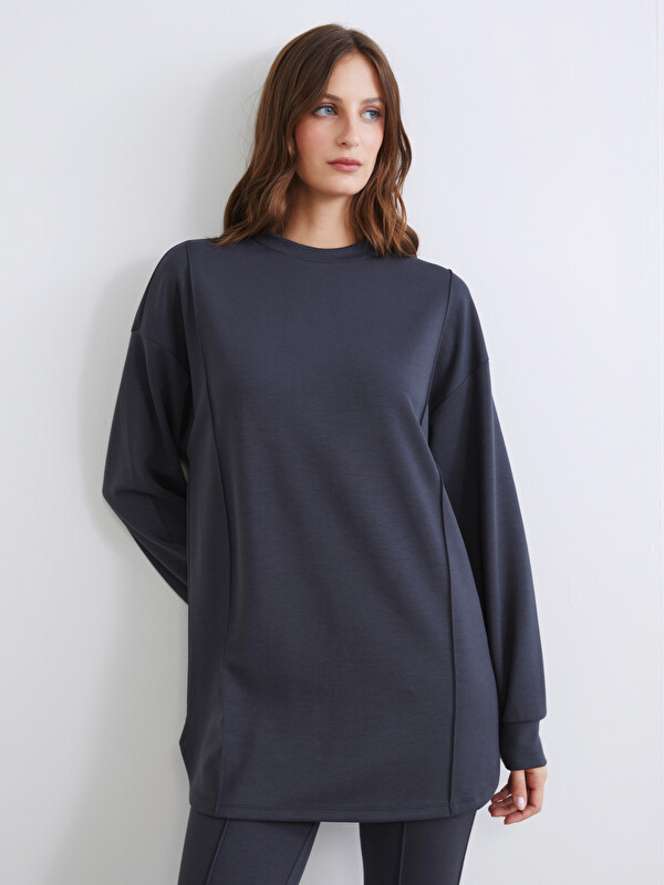 LCW Modest Dik Yaka Kadın Sweatshirt Tunik