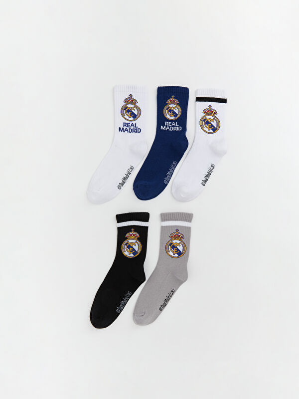 LCW Kids Real Madrid Desenli Erkek Çocuk Soket Çorap 5'li