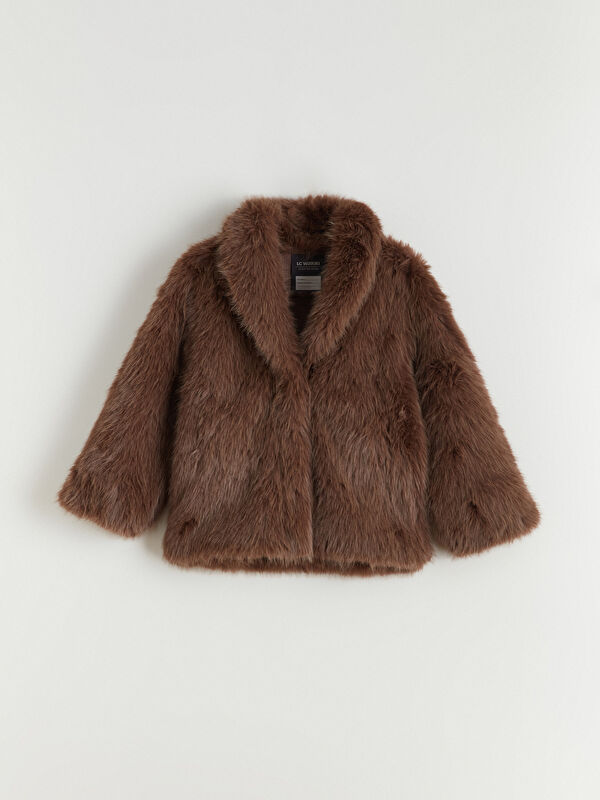 LCW Kids Girls' Faux Fur Coat