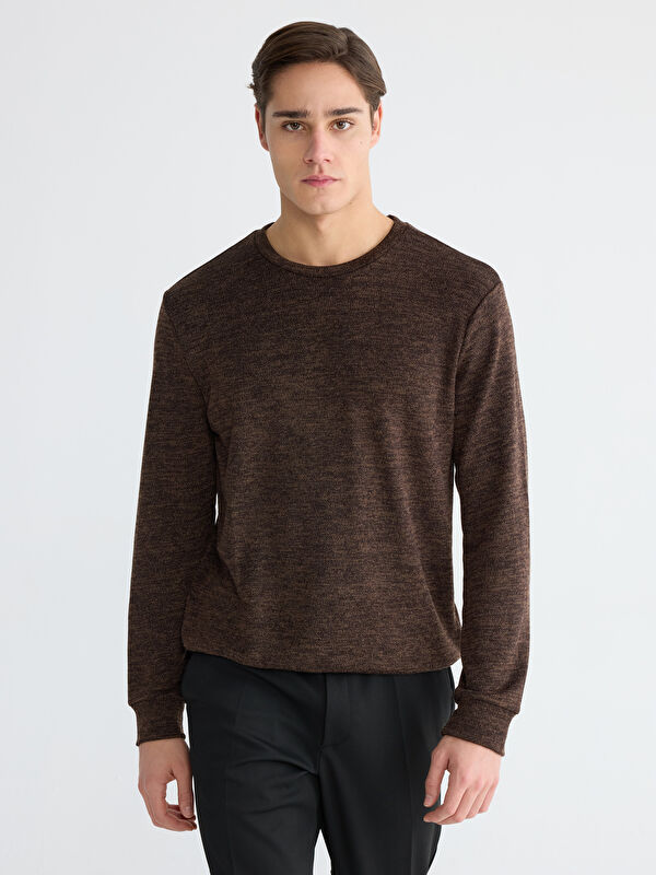 LCWAIKIKI Classic Bisiklet Yaka Erkek Sweatshirt