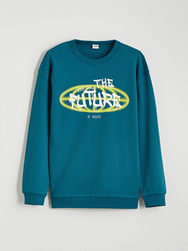 LCW Kids Crew Neck Printed Boys' Sweatshirt