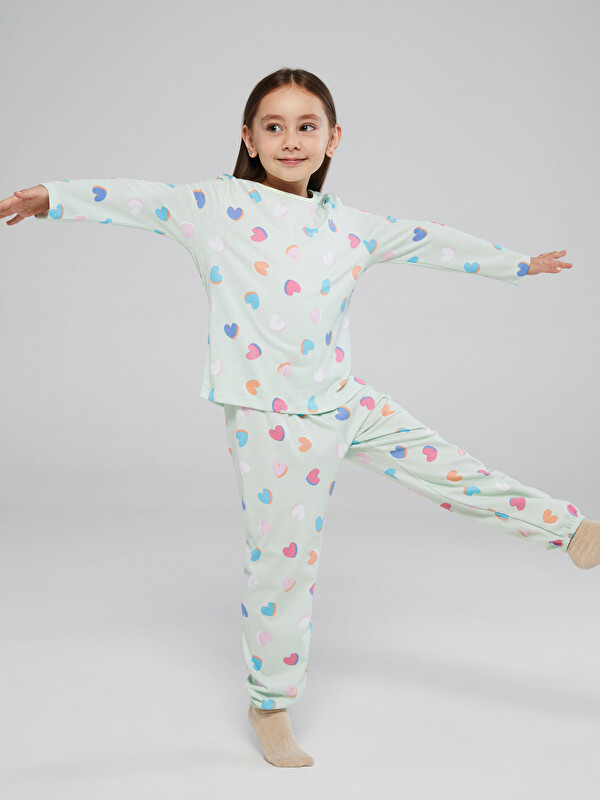 LCW Kids Bisiklet Yaka Kız Çocuk Pijama Takım