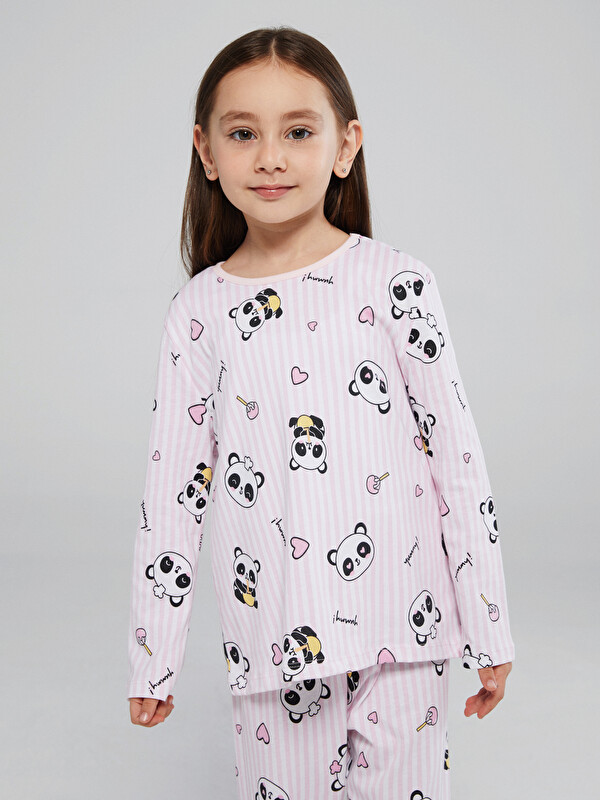 LCW Kids Bisiklet Yaka Kız Çocuk Pijama Takım