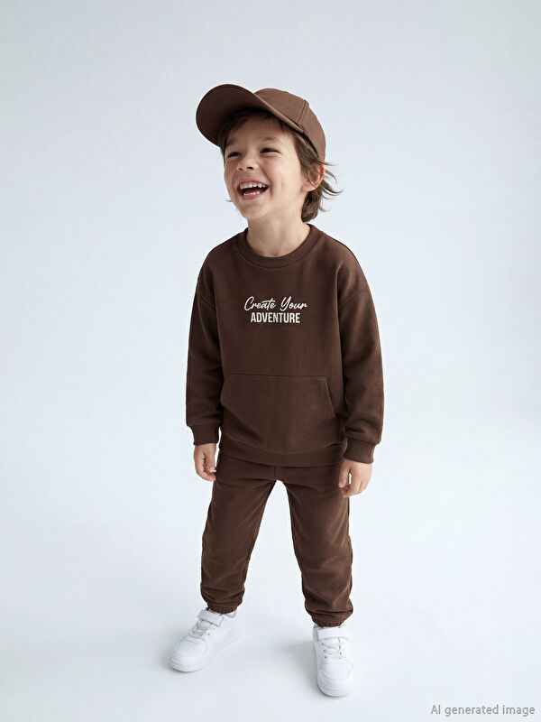 LCW Kids Bisiklet Yaka Erkek Çocuk Eşofman Takımı