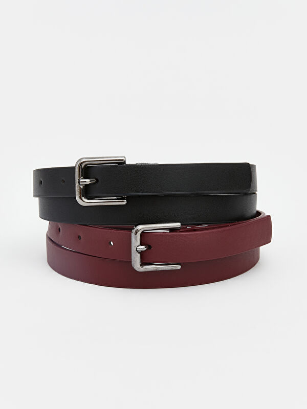 LCW ACCESSORIES 2'li Suni Deri Kadın Kemer Seti