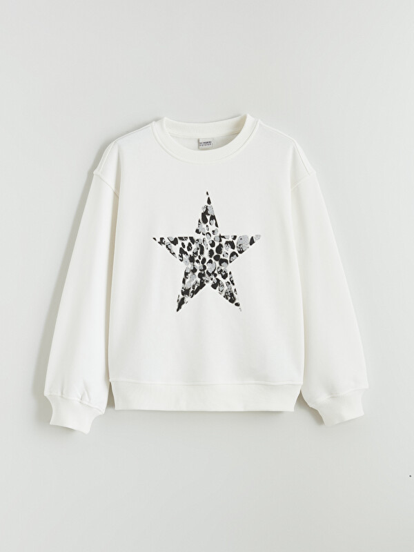 LCW Kids Bisiklet Yaka Kız Çocuk Kalın Sweatshirt