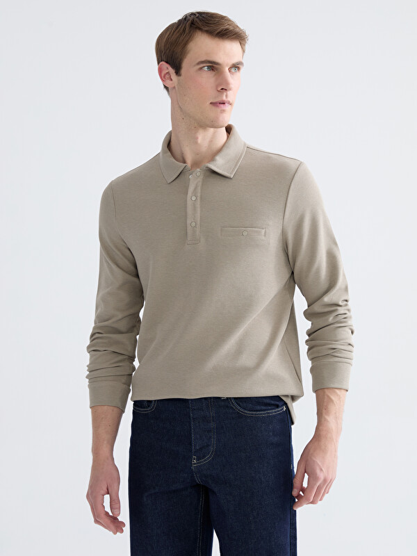 LCWAIKIKI Classic Polo Yaka Erkek Sweatshirt
