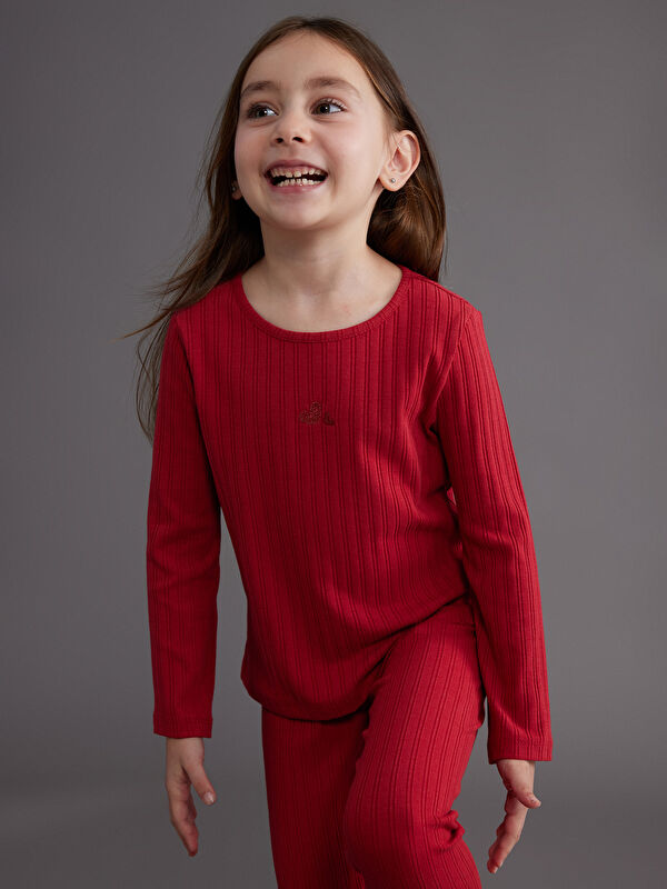 LCW Kids Langarm Besticktes T-Shirt für Mädchen