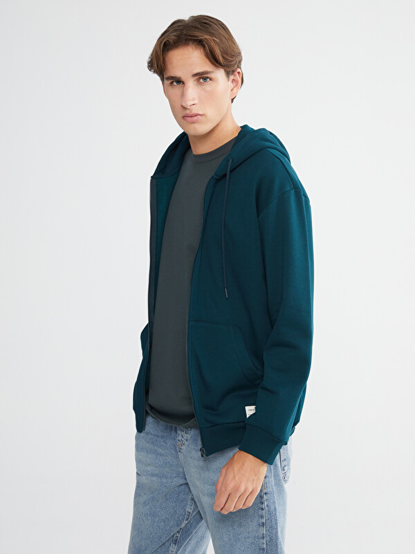 XSIDE Kapüşonlu Erkek Kalın Fermuarlı Sweatshirt