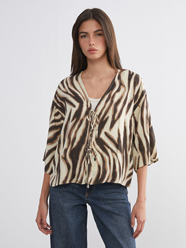 LCW Vision Leopar Desenli Oversize Kadın Kimono