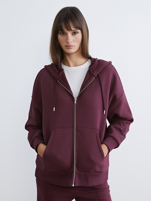 LCW Vision Oversize Kadın Kalın Fermuarlı Sweatshirt