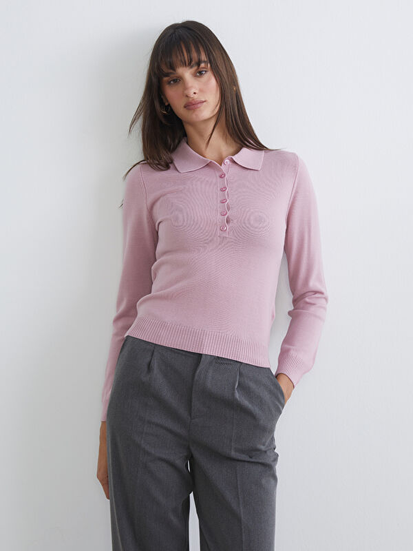 LCW Vision Polo Yaka Kadın Triko Kazak