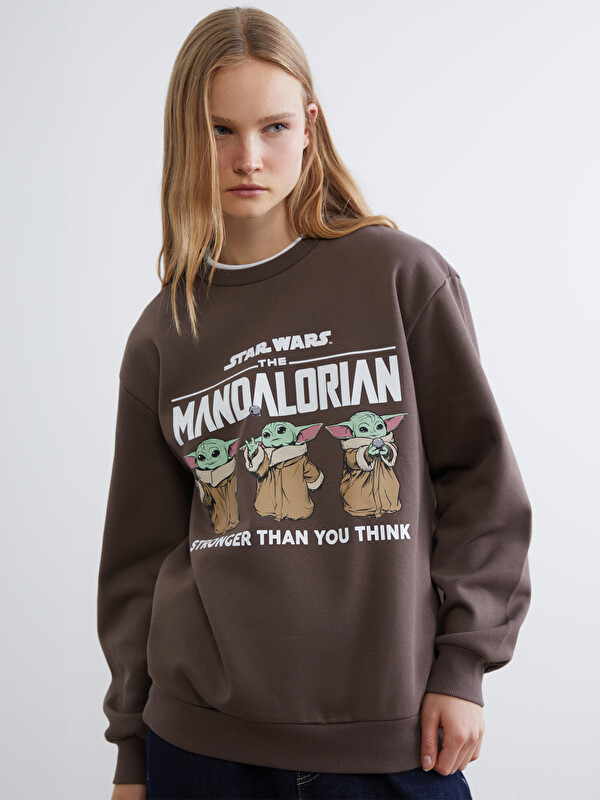 XSIDE The Mandalorian Baskılı Kadın Kalın Sweatshirt