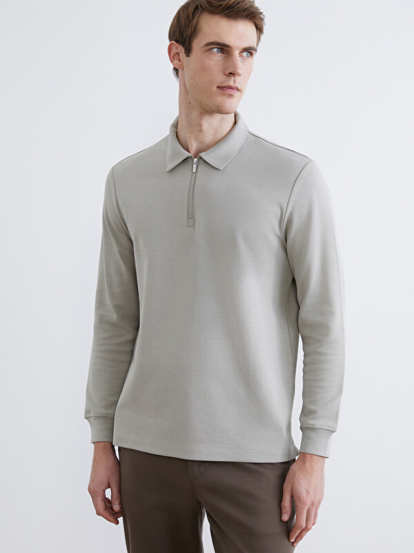 SOUTHBLUE Polo Yaka Erkek Sweatshirt
