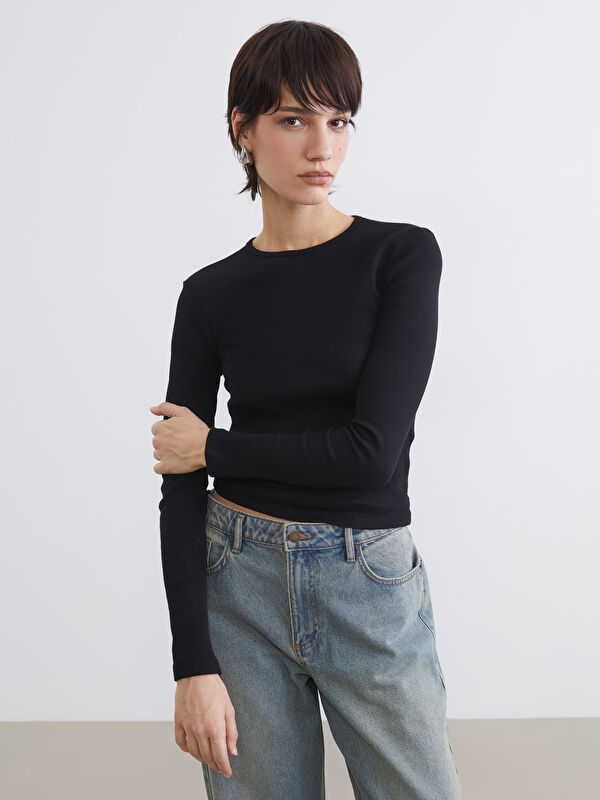 LCW Vision Bisiklet Yaka Fitilli Kadın Body