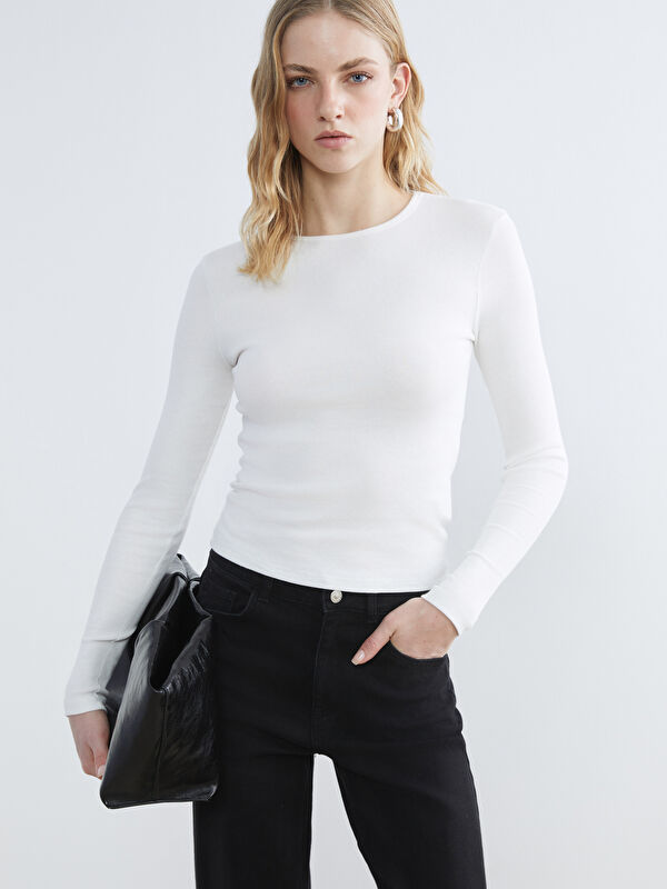 LCW Vision Bisiklet Yaka Fitilli Kadın Body