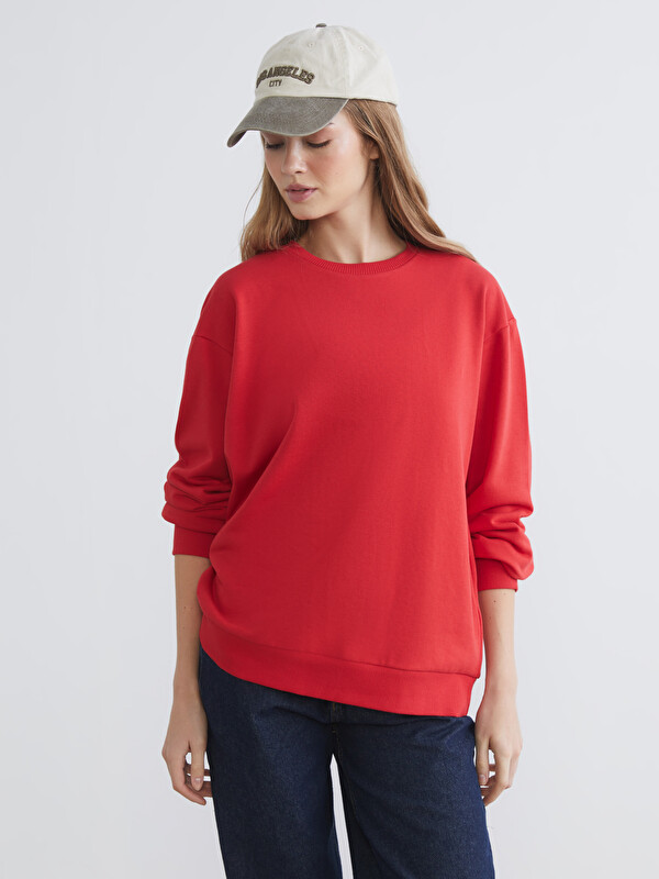 XSIDE Bisiklet Yaka Oversize Kadın Sweatshirt