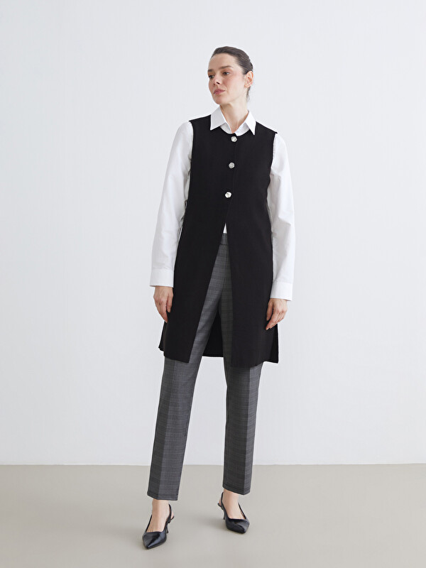 LCW Grace Elasticated Waist Plaid Women's Trousers