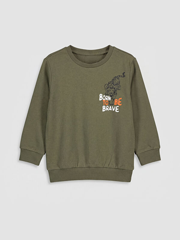 LCW Kids Rundhalsausschnitt Bedrucktes Jungen Dickes Sweatshirt