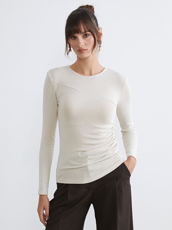 Soulife Bisiklet Yaka Büzgülü Kadın Body