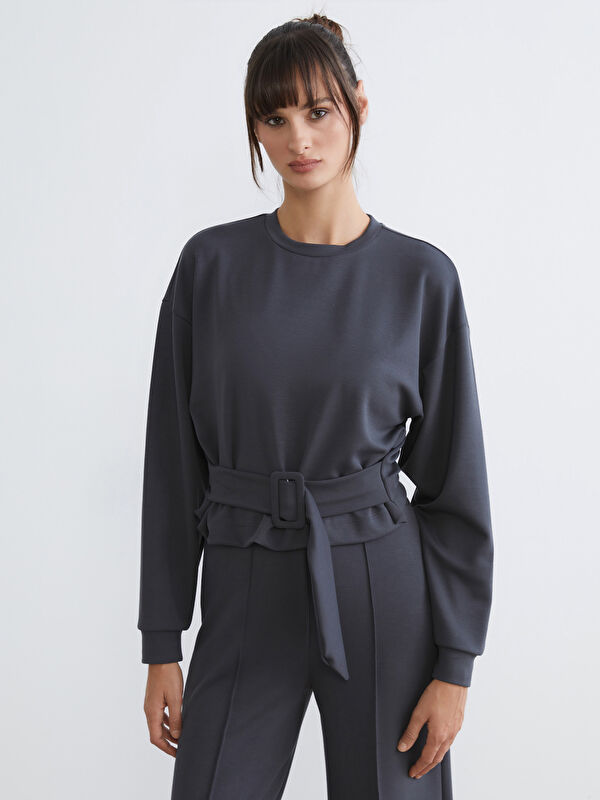 Soulife Kemer Detaylı Kadın Sweatshirt