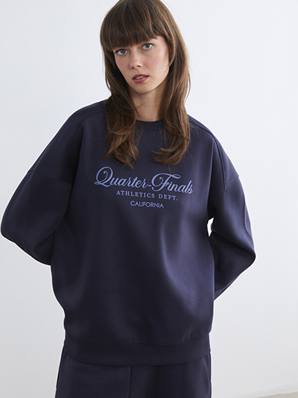 LCW Vision California Baskılı Kadın Kalın Sweatshirt