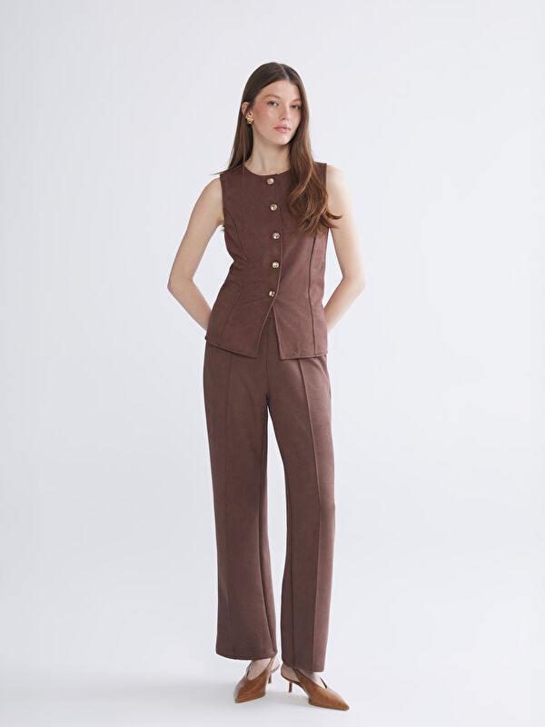 LCW EVERYDAY Standart Fit Süet Kadın Pantolon