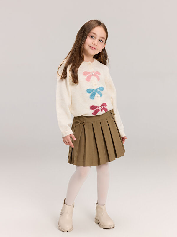 LCW Kids Beli Lastikli Basic Kız Çocuk Pileli Etek