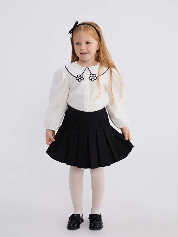 LCW Kids Elastic Waist Basic Girl Pleated Skirt