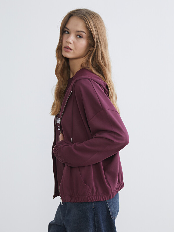 XSIDE Kapüşonlu Oversize Kadın Fermuarlı Sweatshirt